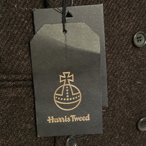 ASOS Harris Tweed Wool Vest 38R Brown Geometric Lining NWT - Picture 8 of 14